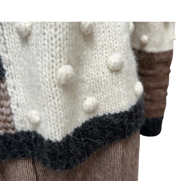 LOVE SAM Patchwork Alpaca Women Sweater 3D Kelly sweater Art to Wear Chunky Y2K - Picture 3 of 12